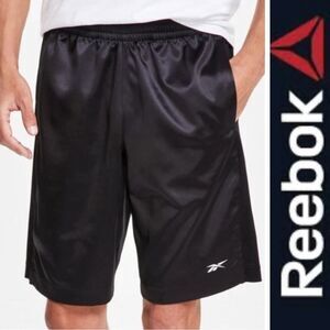 REEBOK - NWT MEN's Sz XL Classic Basketball Satin & Mesh Black Athletic Shorts